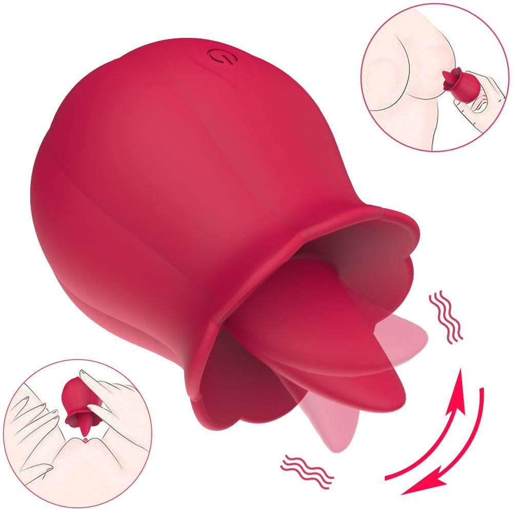 Rose shaped tongue licking clitoral vibrator, photo 1