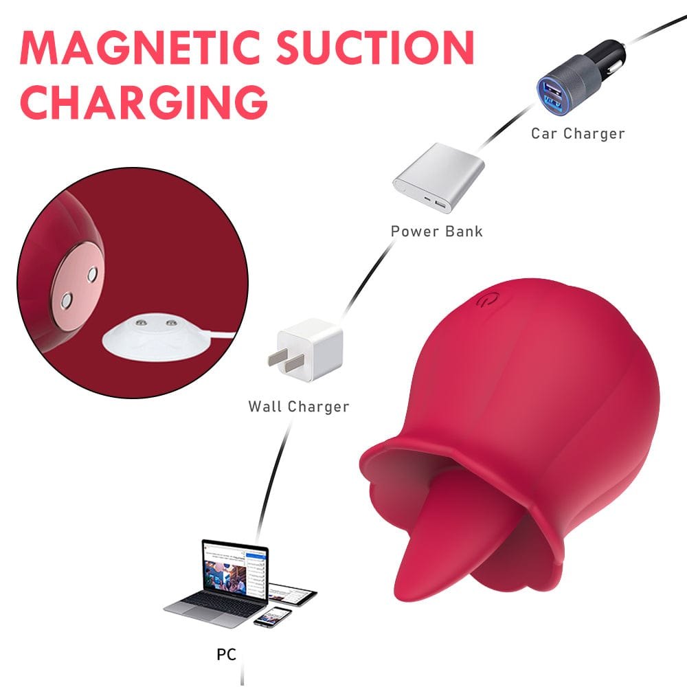 Rose shaped tongue licking clitoral vibrator, photo 4