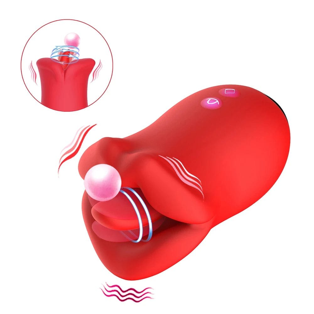 Red rose tongue licking vibrator, photo 1