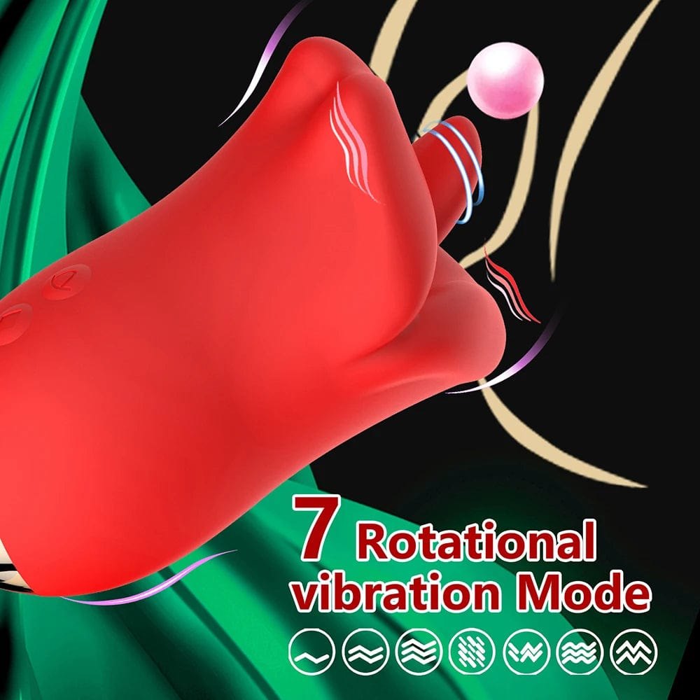 Red rose tongue licking vibrator, photo 2