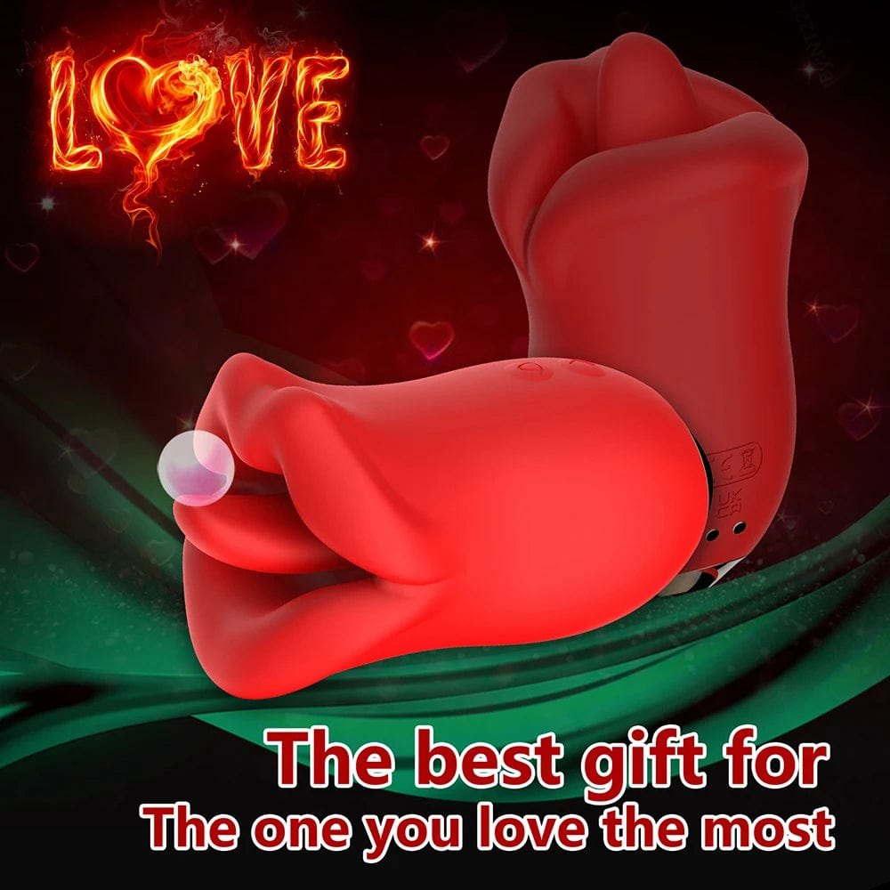 Red rose tongue licking vibrator, photo 3