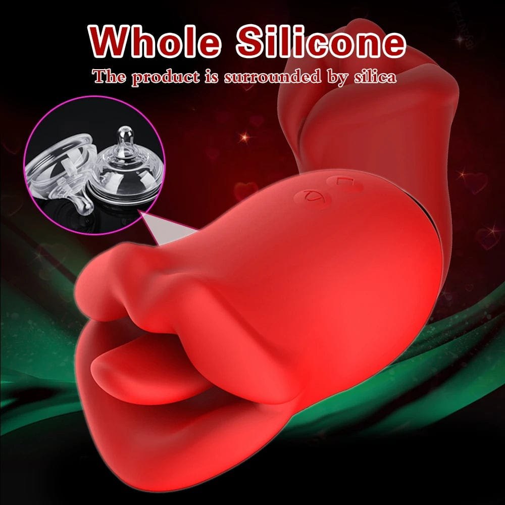 Red rose tongue licking vibrator, photo 5