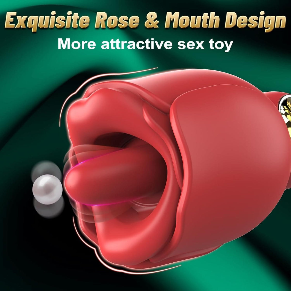 Red rose licking tongue vibrator, photo 2