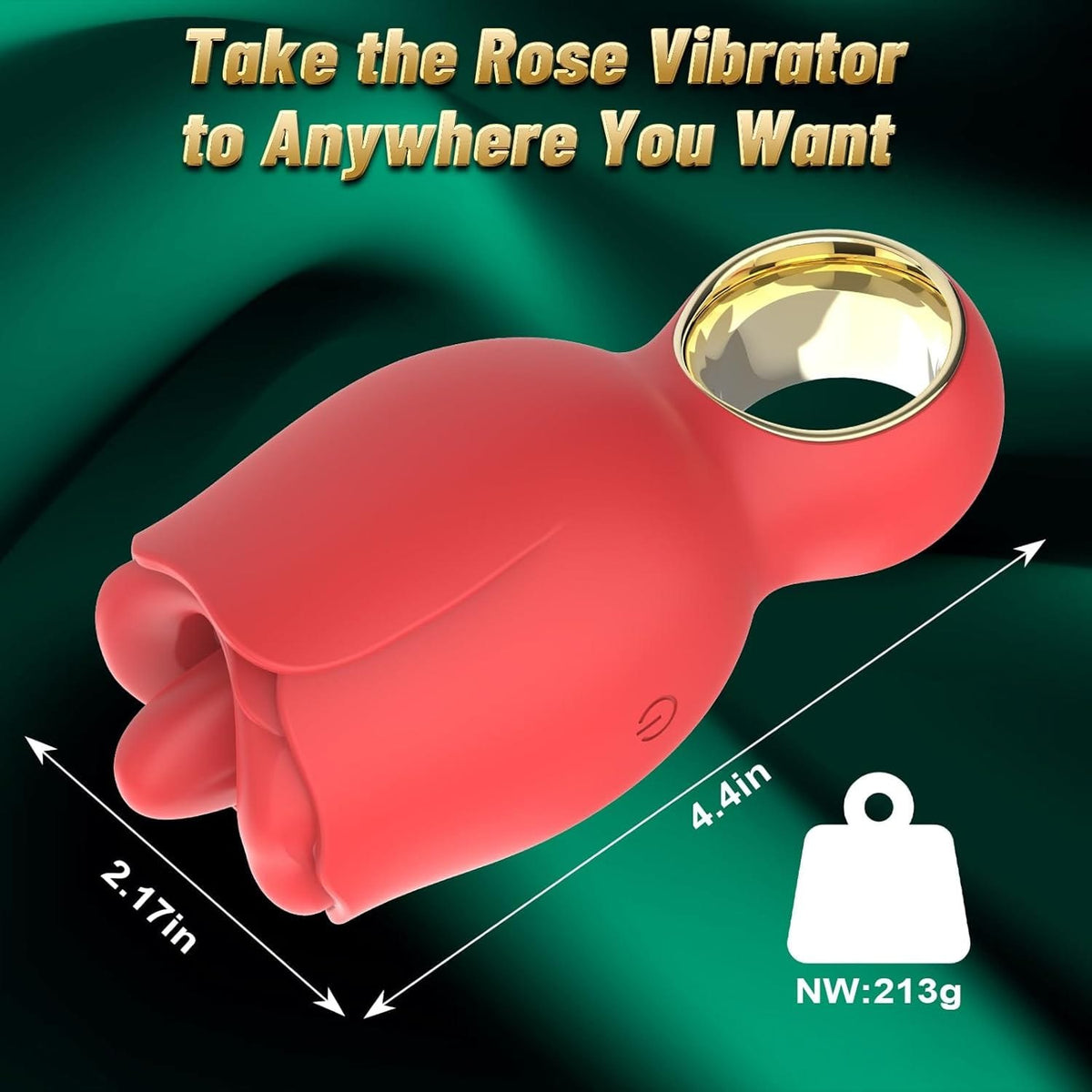 Red rose licking tongue vibrator, photo 8