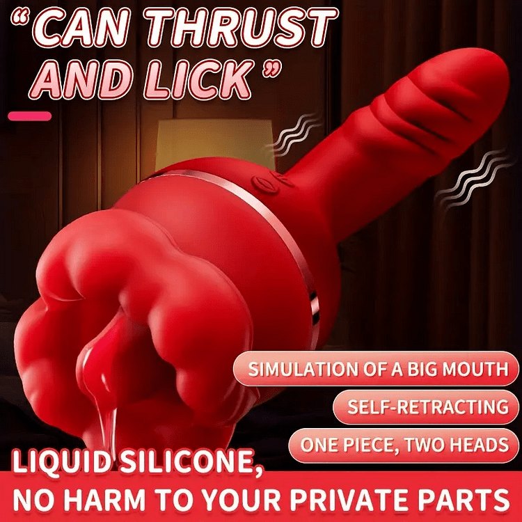 Red rose shaped vibrator with G-spot shaft, photo 3
