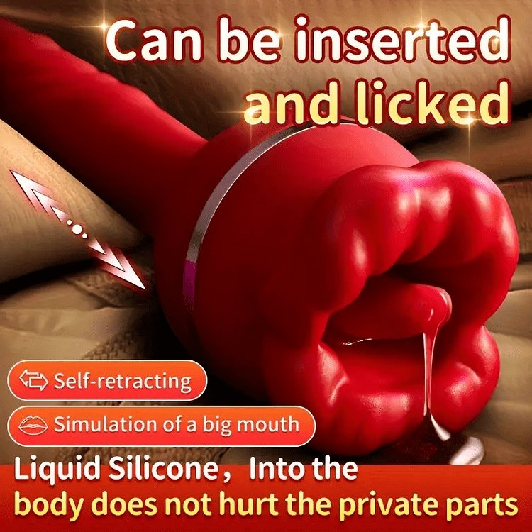 Red rose shaped vibrator with G-spot shaft, photo 5