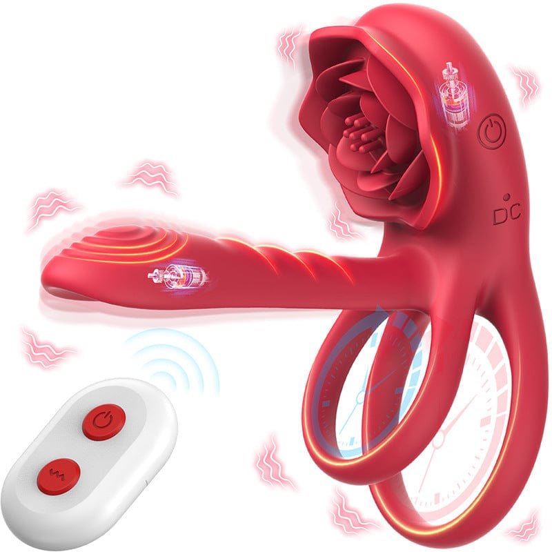 Red rose vibrating cock ring, photo 1