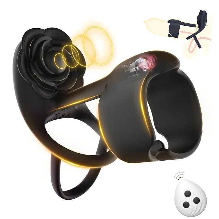 Vibrating rose penis ring with remote control, photo 1