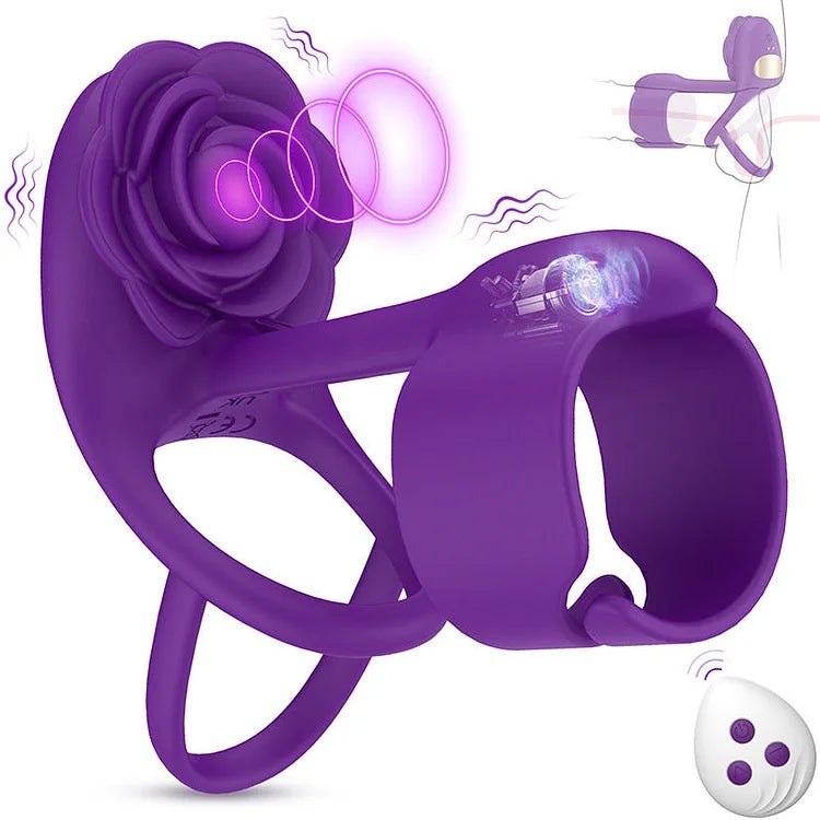 Vibrating rose penis ring with remote control, photo 10