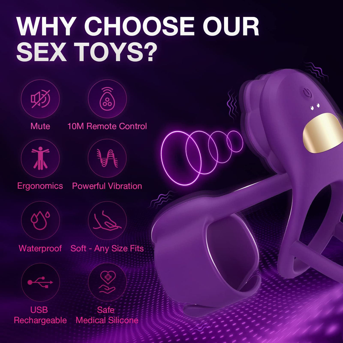 Vibrating rose penis ring with remote control, photo 7