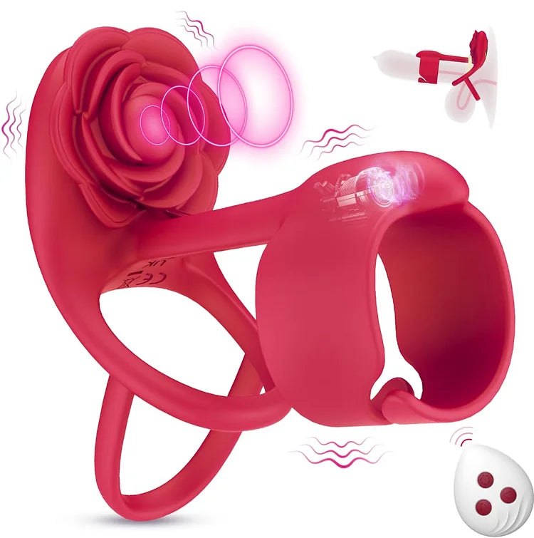Vibrating rose penis ring with remote control, photo 9
