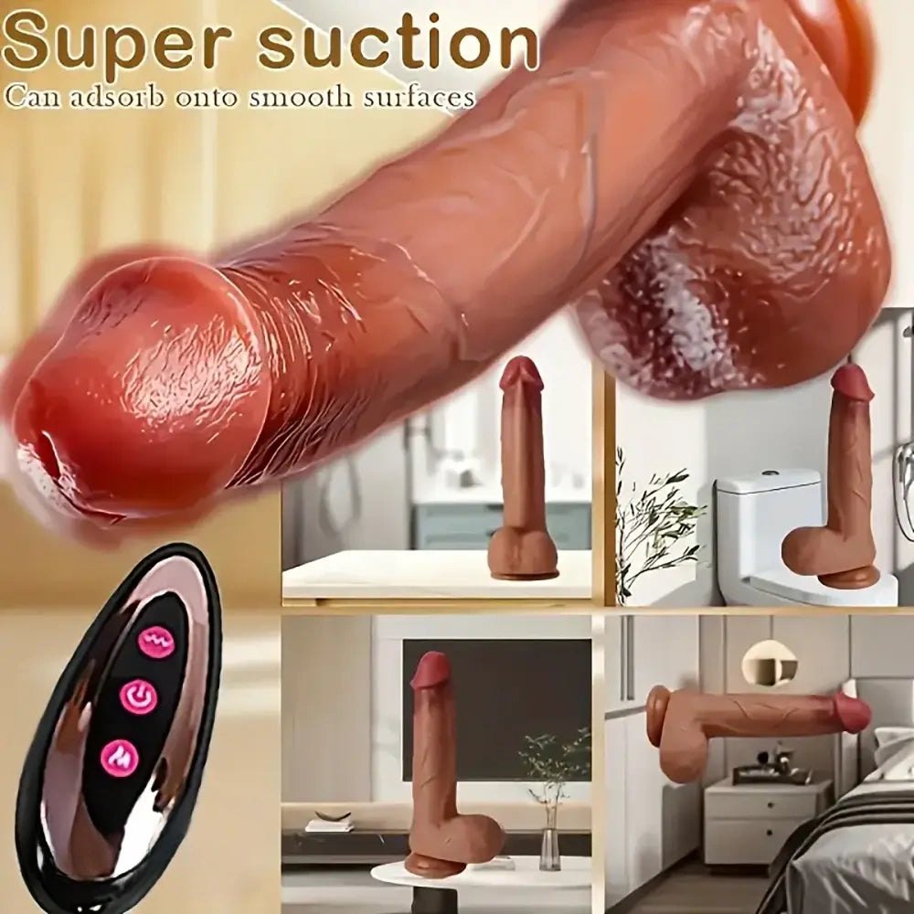 Flesh tone suction cup thrusting dildo, photo 1