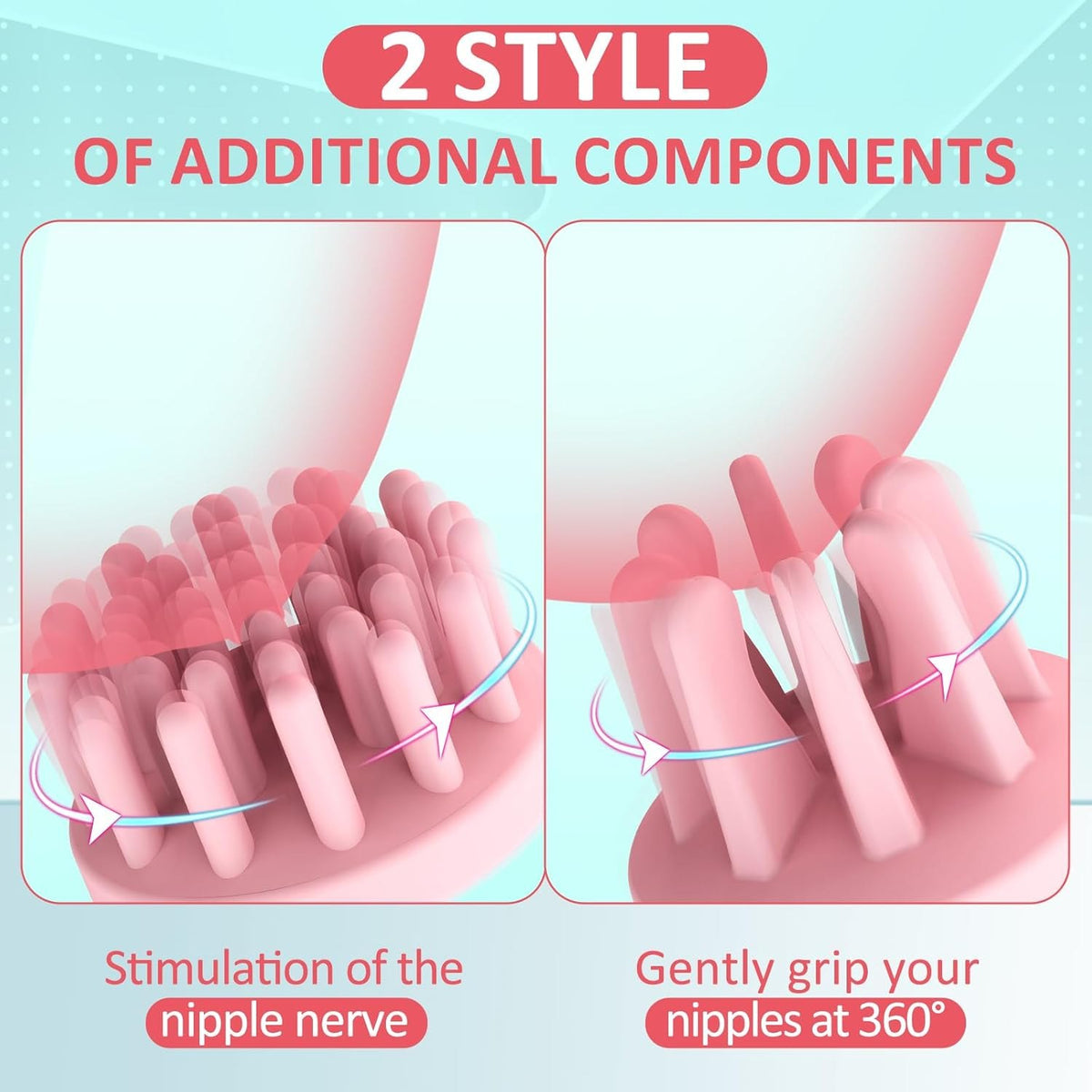 Pink rotating nipple suction massager, photo 3