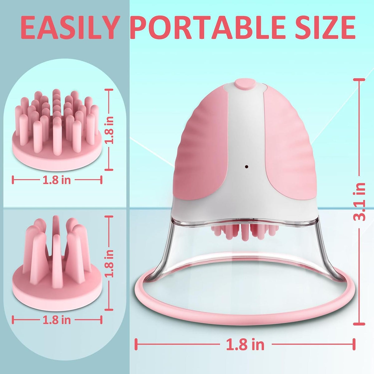 Pink rotating nipple suction massager, photo 5