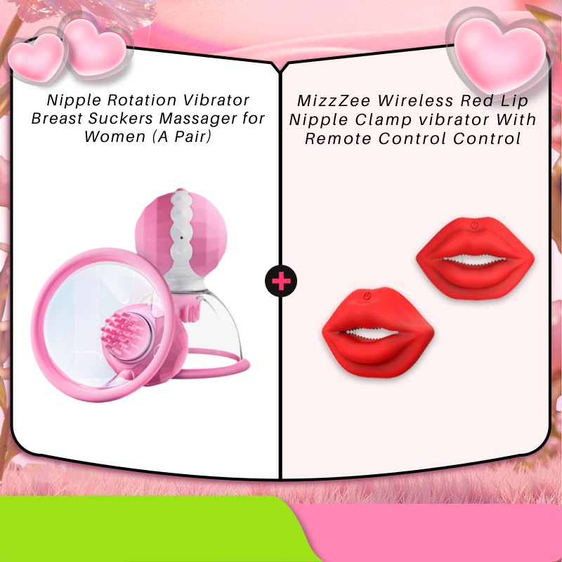 Nipple Rotation Set 6 nipple suction vibrator pair with interchangeable heads