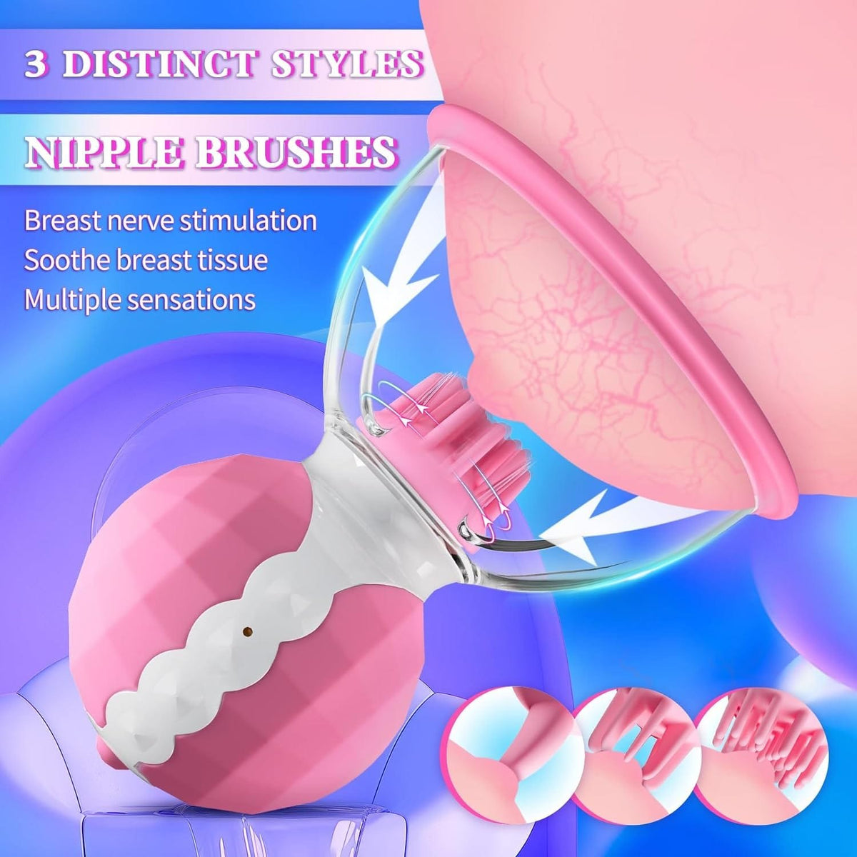 Nipple suction vibrator pair with interchangeable heads, photo 4