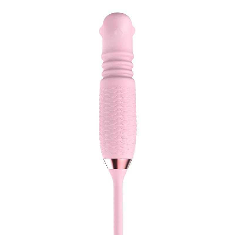 Silicone rose toy with rotating pearls and telescopic shaft, photo 8