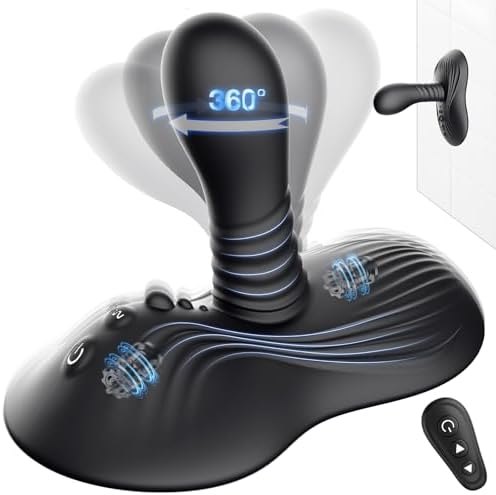 Black rotating prostate massager with suction base, photo 10