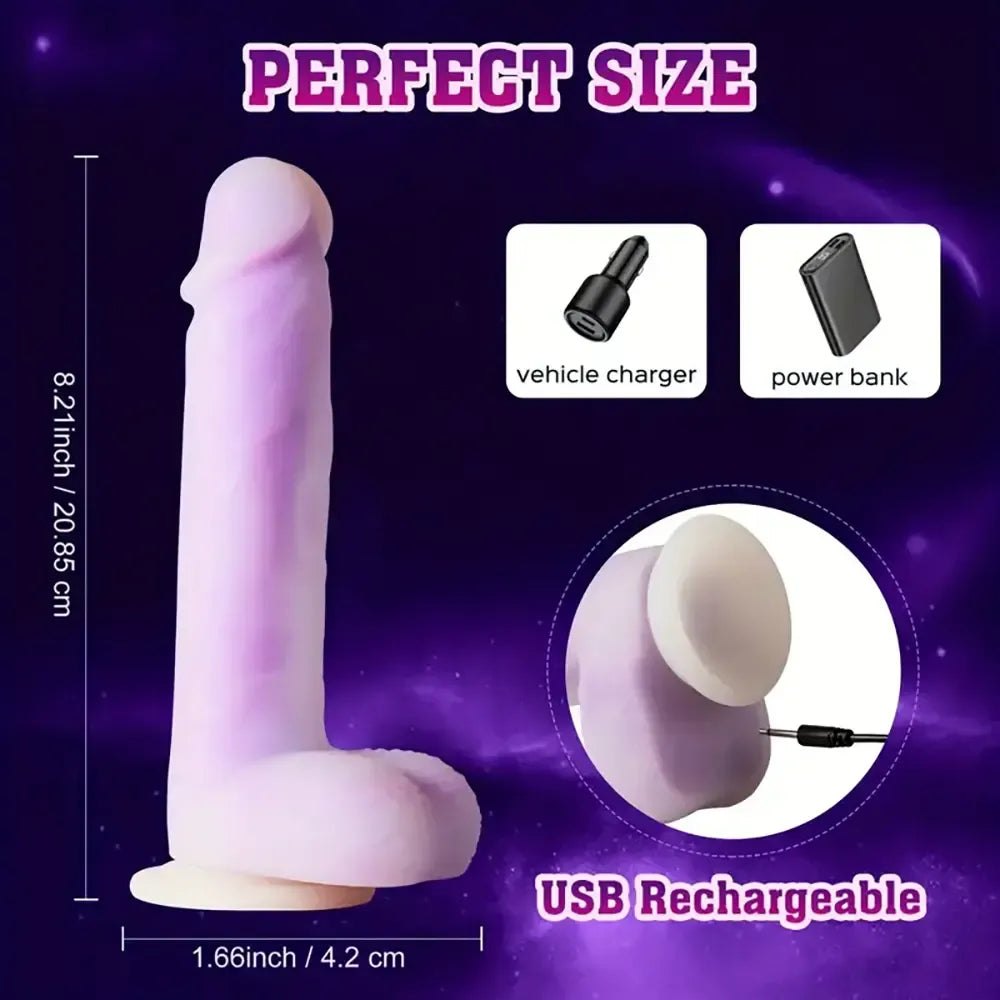 Purple rotating silicone dildo, photo 4
