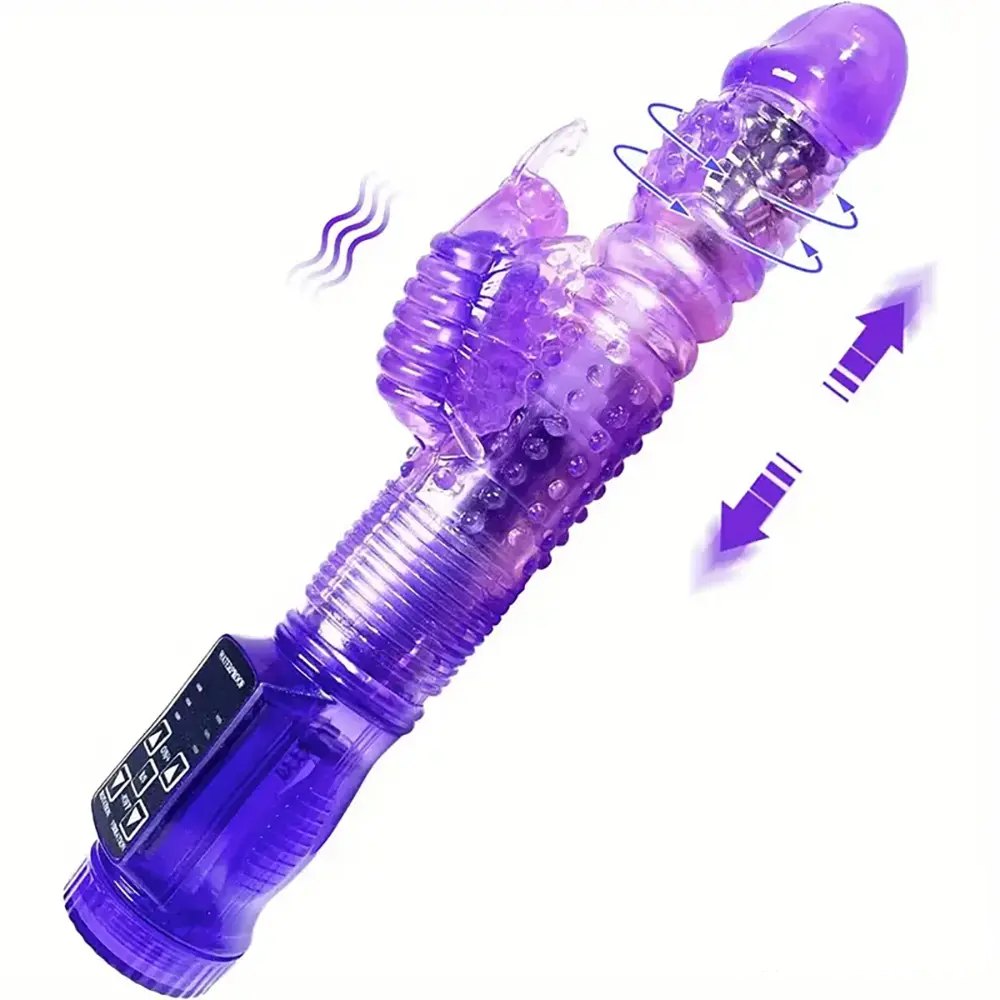 Purple rotating rabbit vibrator, photo 1