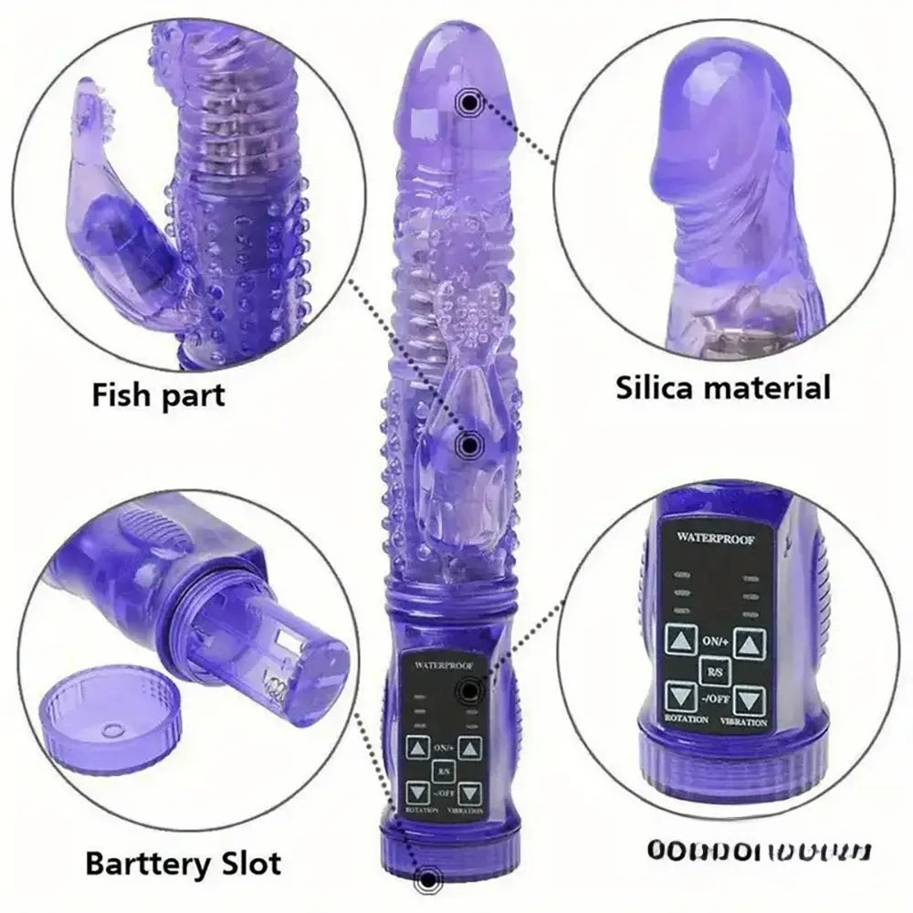 Purple rotating rabbit vibrator, photo 2