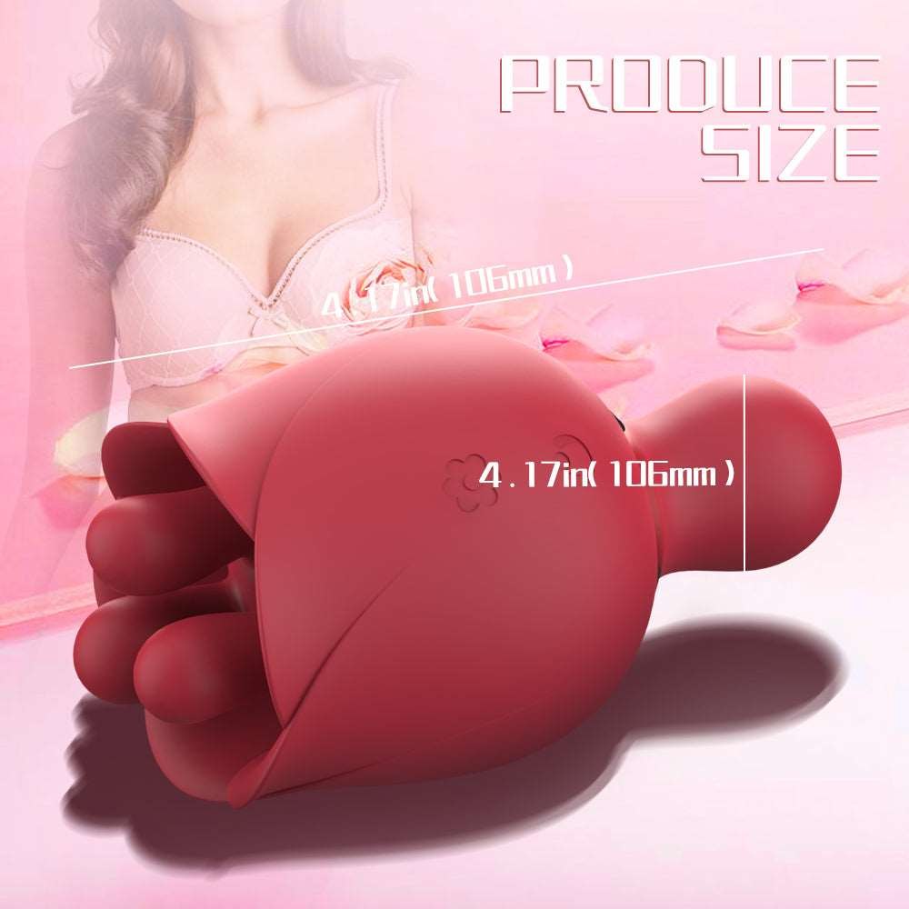 Rose-shaped clitoral vibrator with rotating head and G-spot arm, photo 6