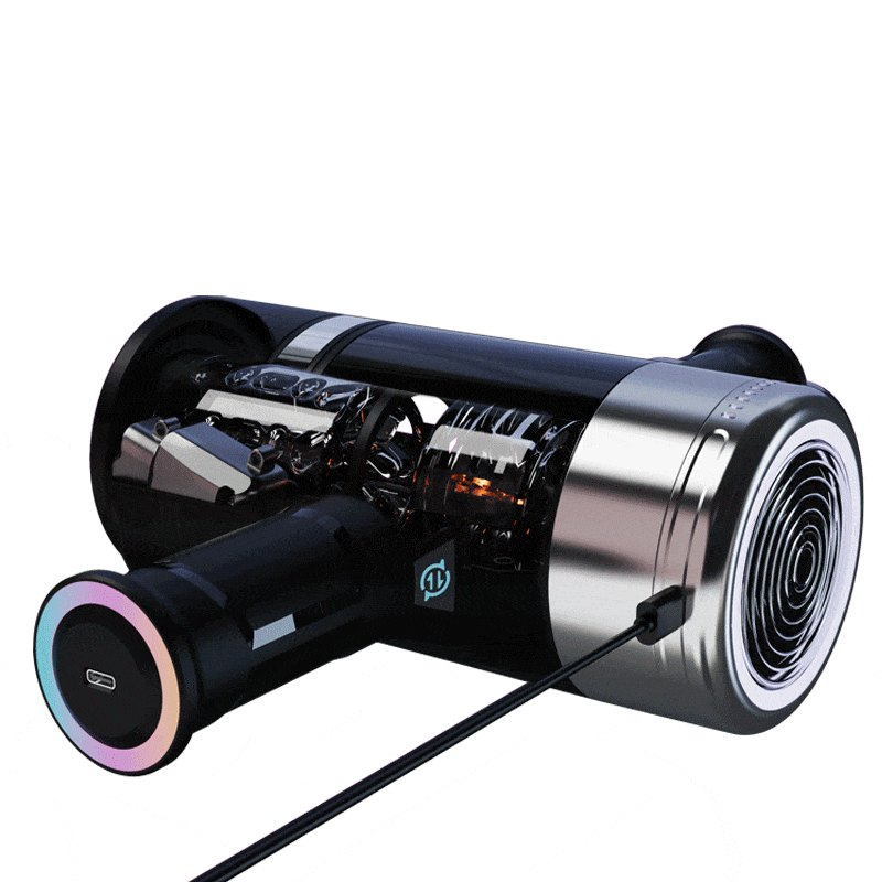 Black rotating thrusting male masturbator with breathing light, photo 8