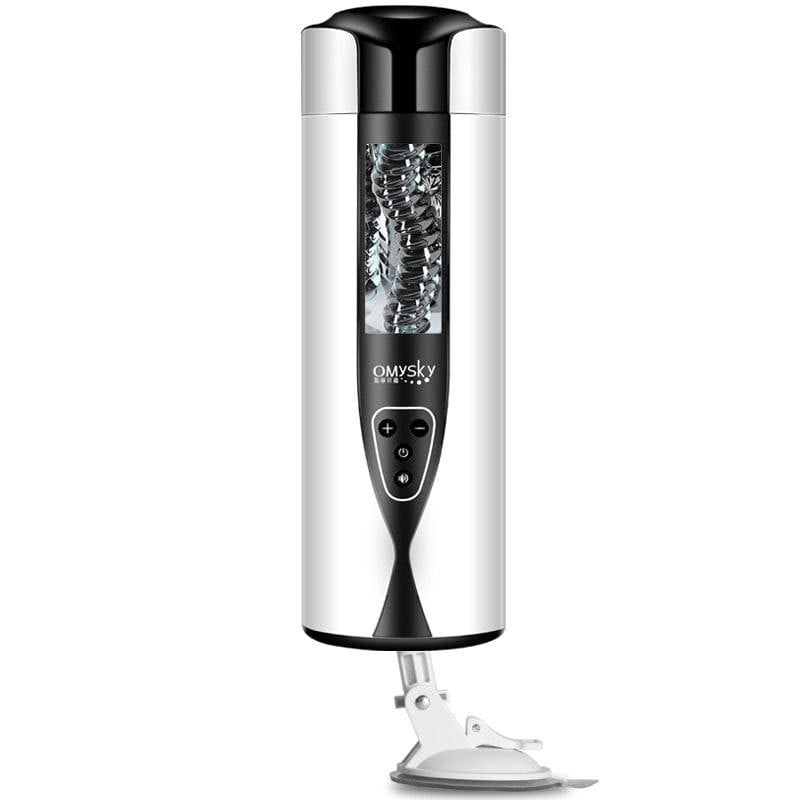 Silver rotating suction male masturbator, photo 2