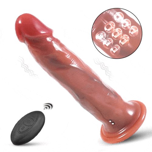 Flesh-colored realistic vibrating dildo with suction cup base, photo 1