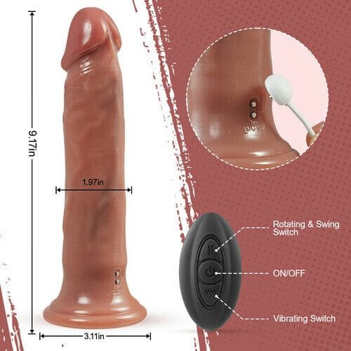 Flesh-colored realistic vibrating dildo with suction cup base, photo 8