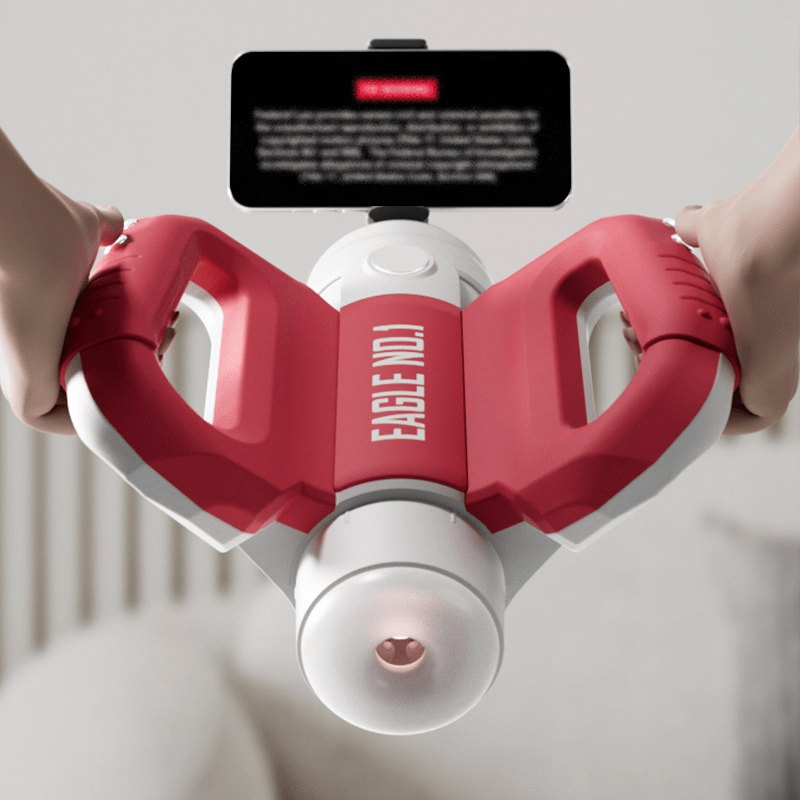 Red rotating telescopic male masturbator, photo 3