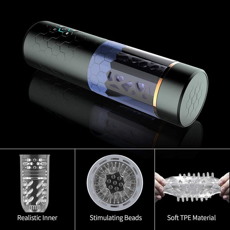 Black rotating thrusting masturbator cup, photo 6