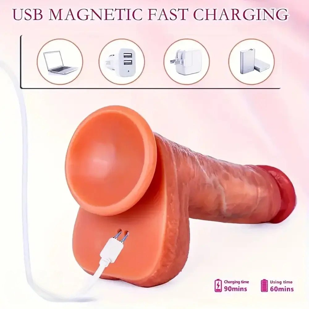 Flesh rotating thrusting dildo, photo 4