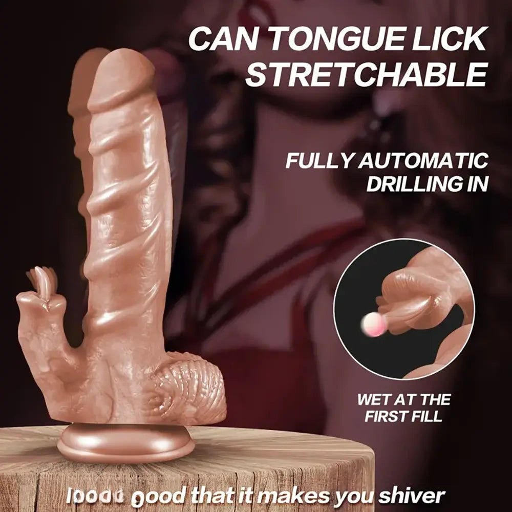 Flesh-toned TPE thrusting rotating dildo, photo 2
