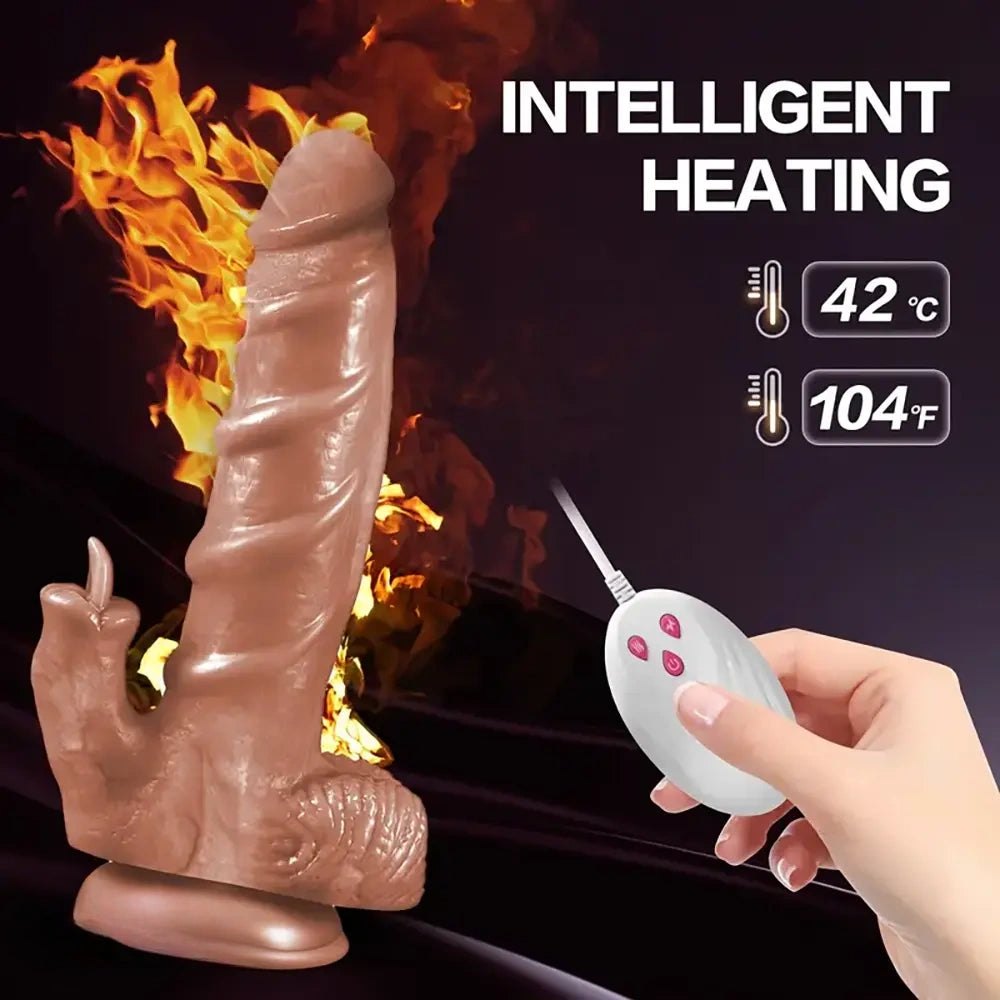 Flesh-toned TPE thrusting rotating dildo, photo 5