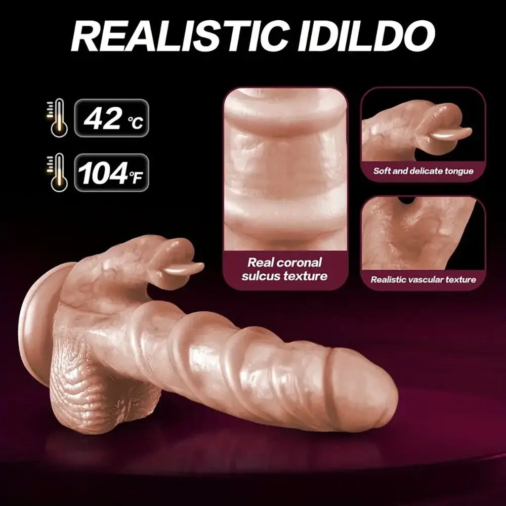 Flesh-toned TPE thrusting rotating dildo, photo 7