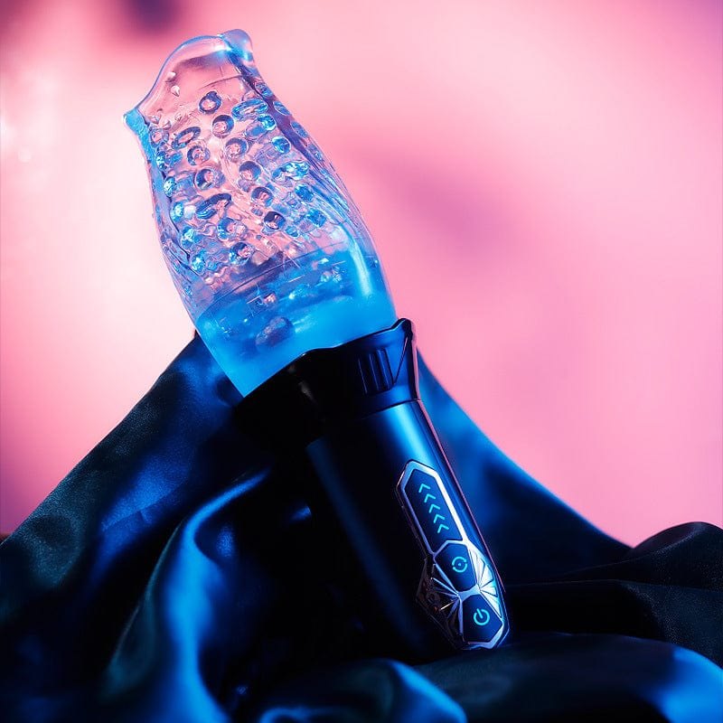 Rotating vibrating male masturbator with fish-mouth opening, photo 6