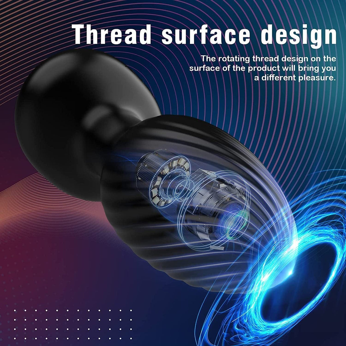 Black rotating vibrating butt plug, photo 4