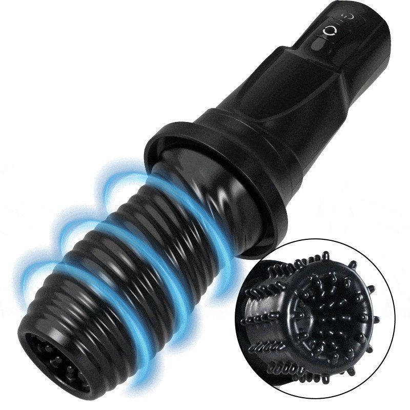 Black rotating vibrating male masturbator, photo 1