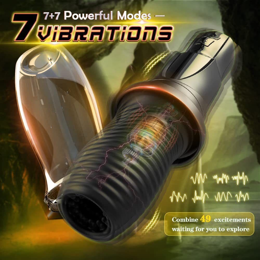 Black rotating vibrating male masturbator, photo 4