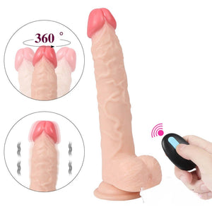 Flesh-tone rotating vibrating pvc dildo, photo 1