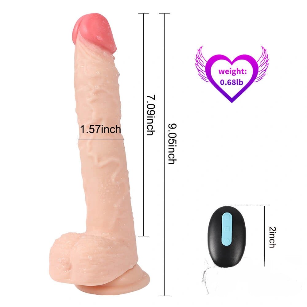 Flesh-tone rotating vibrating pvc dildo, photo 2