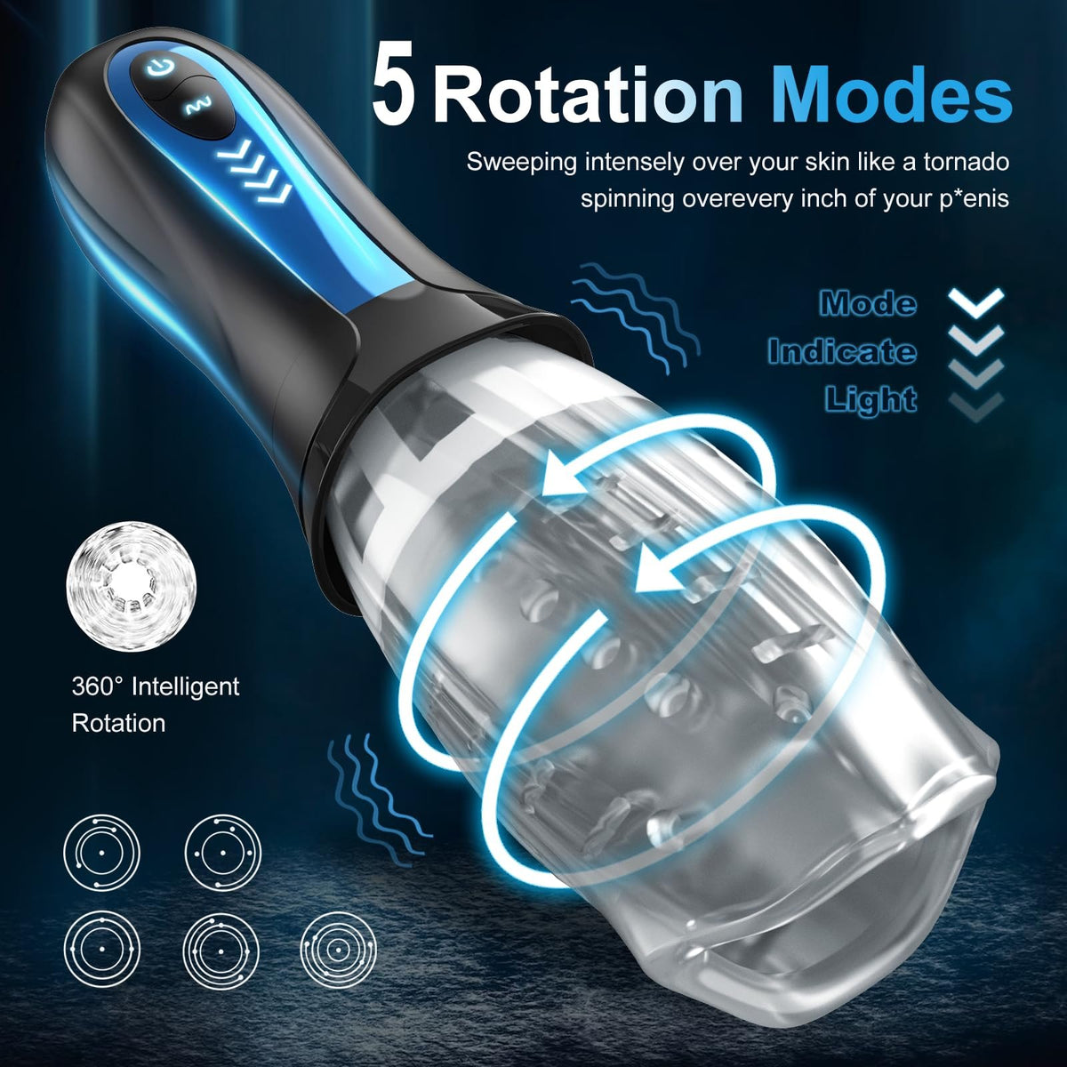 Automatic rotating vibrating male masturbator cup, photo 3
