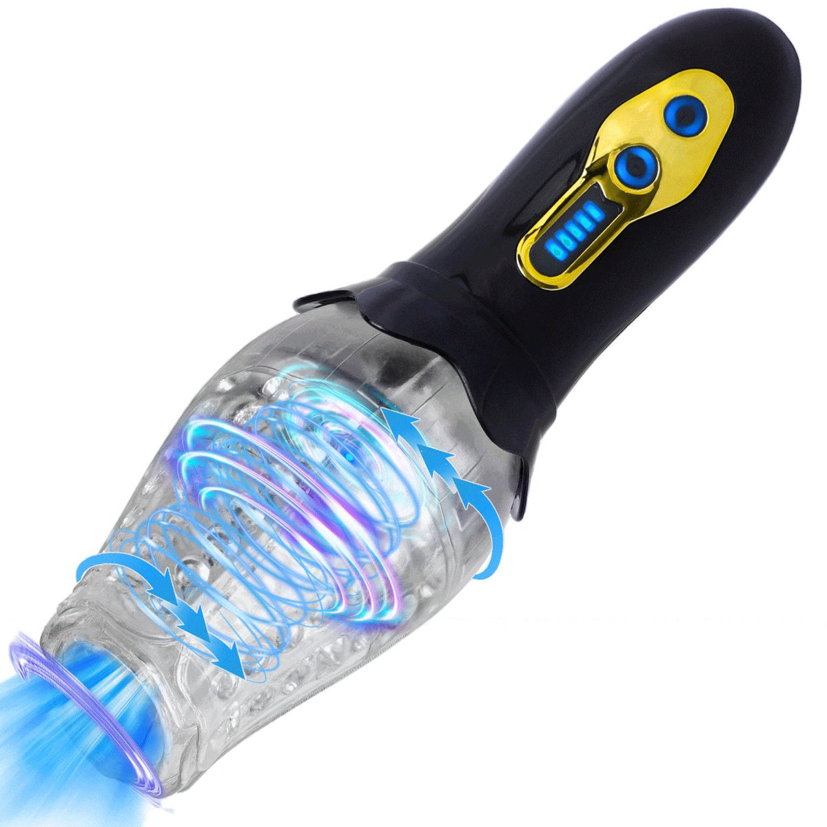 Black rotating vibrating stroker trainer, photo 1