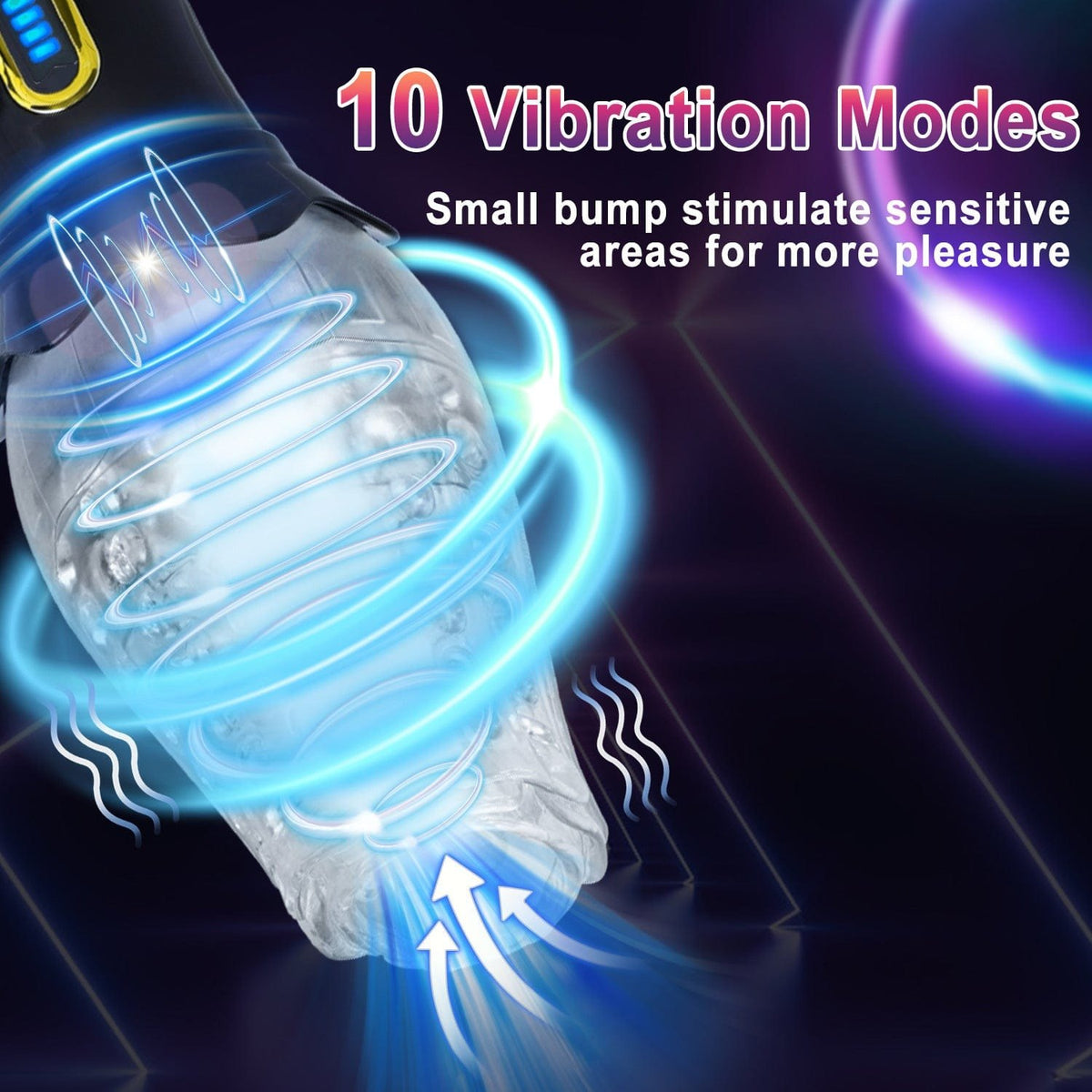 Black rotating vibrating stroker trainer, photo 2
