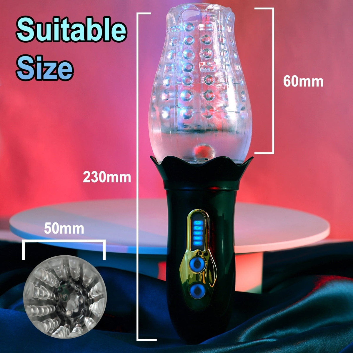 Black rotating vibrating stroker trainer, photo 4