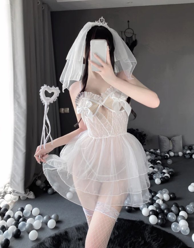 Ruffled open cup lace babydoll, photo 3