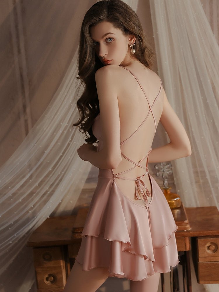 Ruffled satin camisole nightdress, photo 12