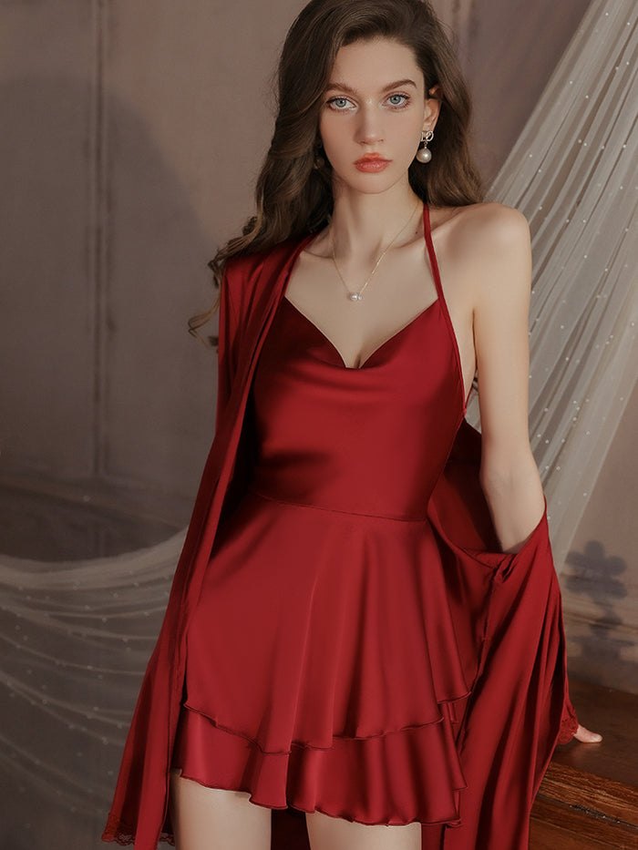Ruffled satin camisole nightdress, photo 15
