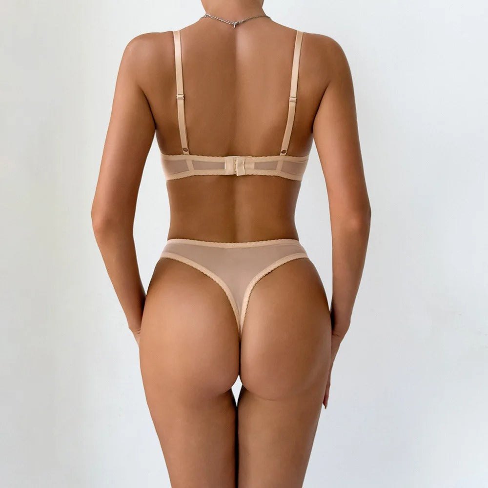 Ruffled sheer mesh underwire bra set, photo 10